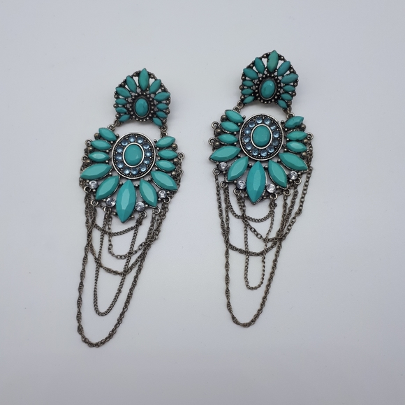 Turquoise chandelier earrings - Picture 1 of 3